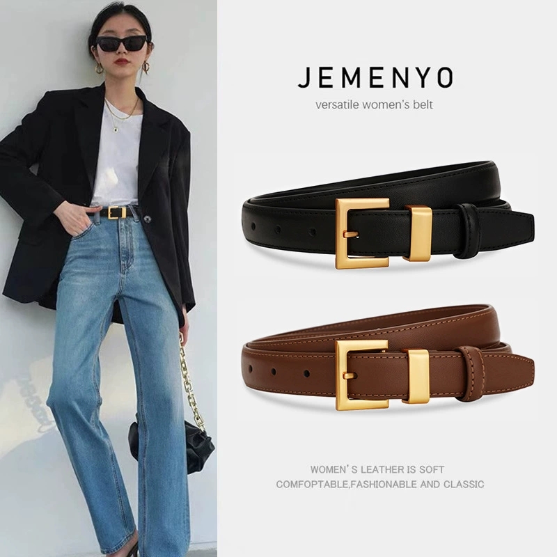 Leather Belt Braided - Ladies Leather Belt; Cowhide Versatile Decoration