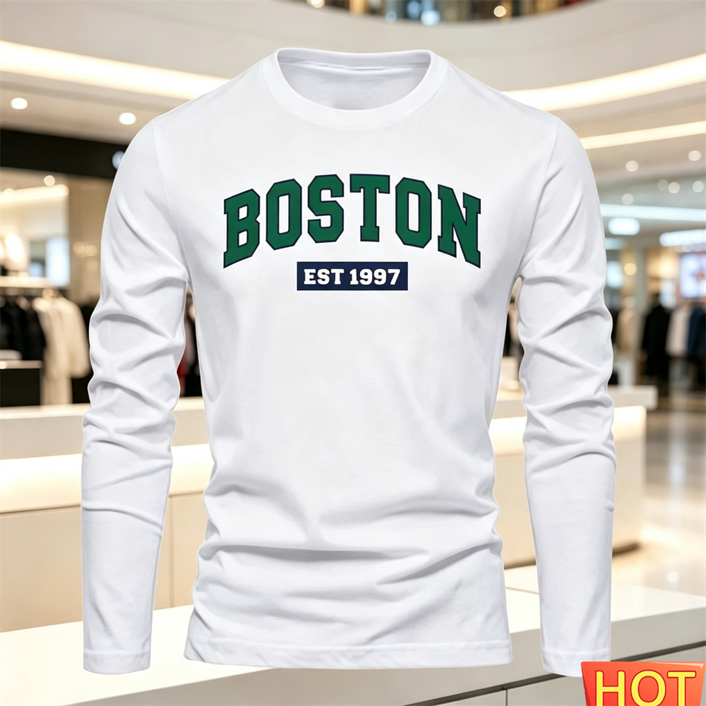 Mens Fashion Top - Autumn Summer Men's long sleeved T-shirt