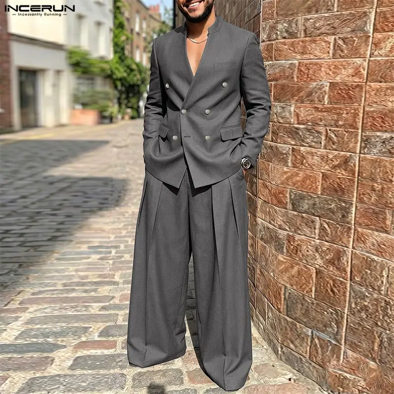 Queer Men'S Fashion - INCERUN Men's Sets Solid Color V