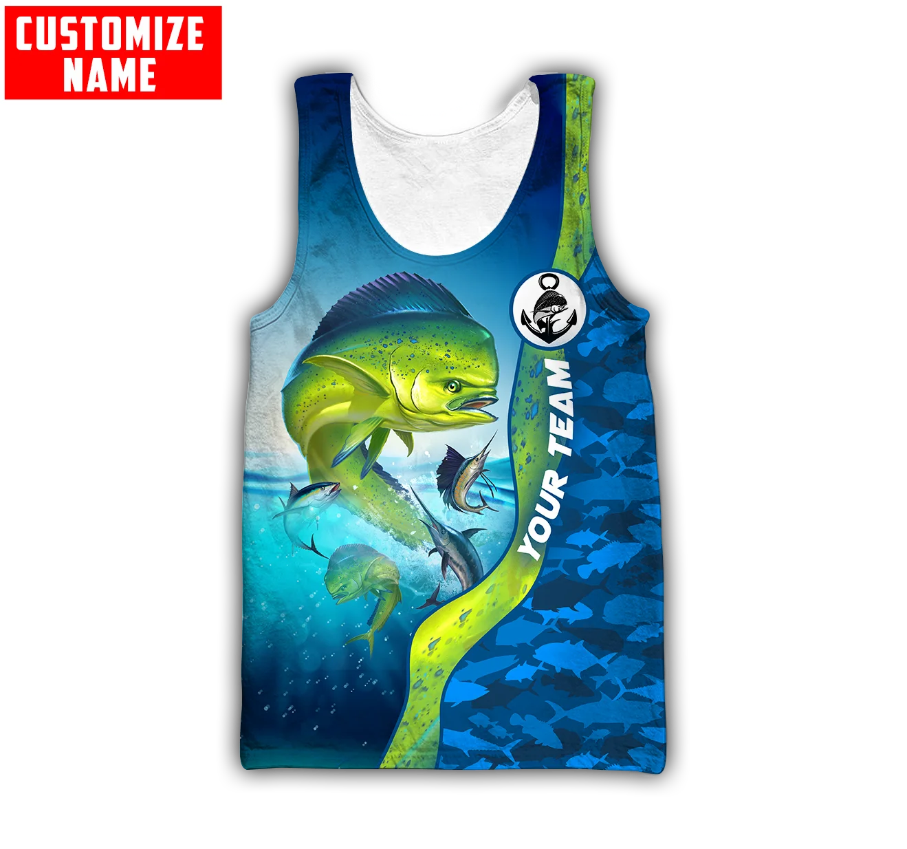 Men'S Fashion Names - Custom name Mahi mahi fishing 3D
