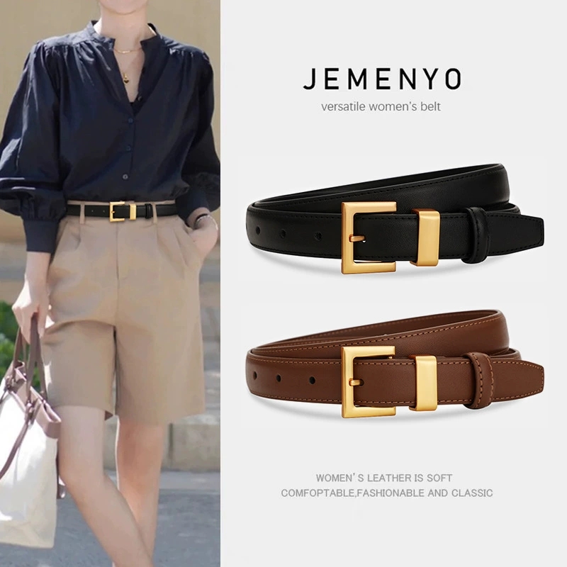 Ladies Leather Belt; Cowhide V - Leather Belt Braided ulasan dan harga