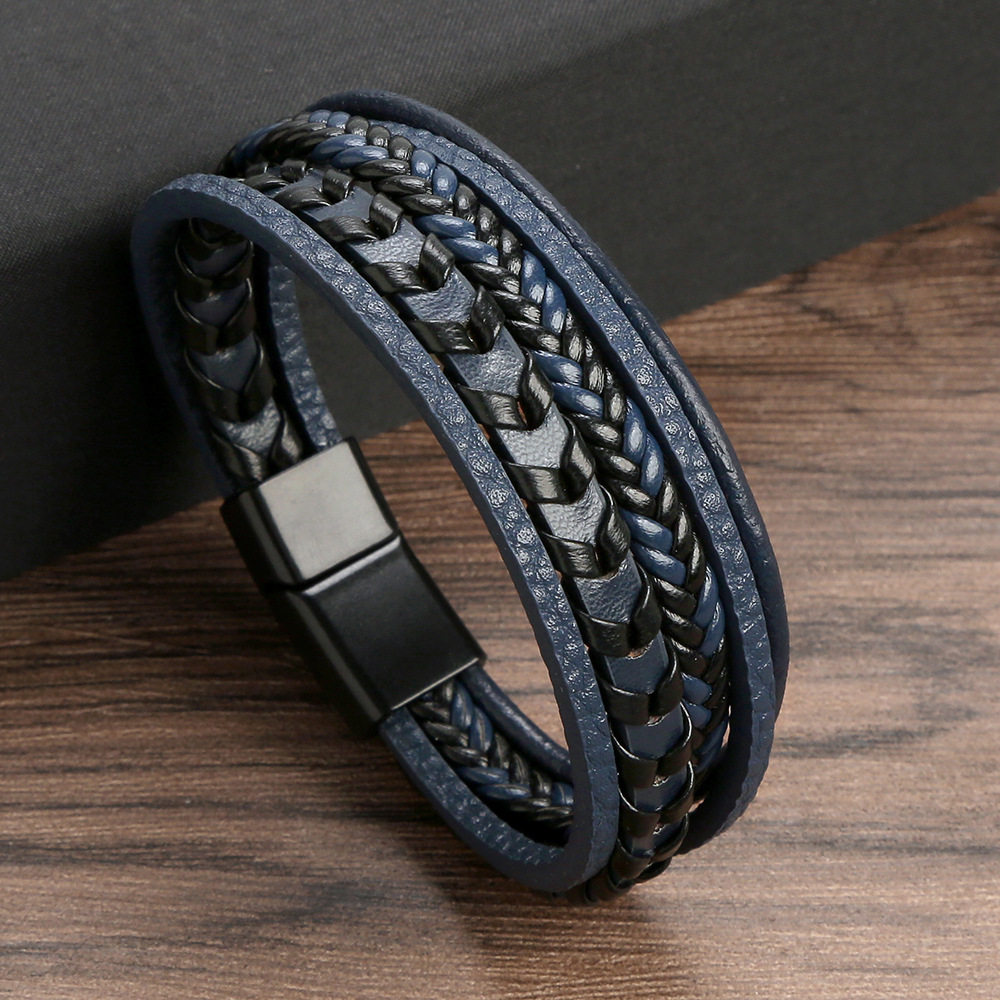 Classic Men's Leather Bracelet - Mens Fashion Combination ulasan dan harga