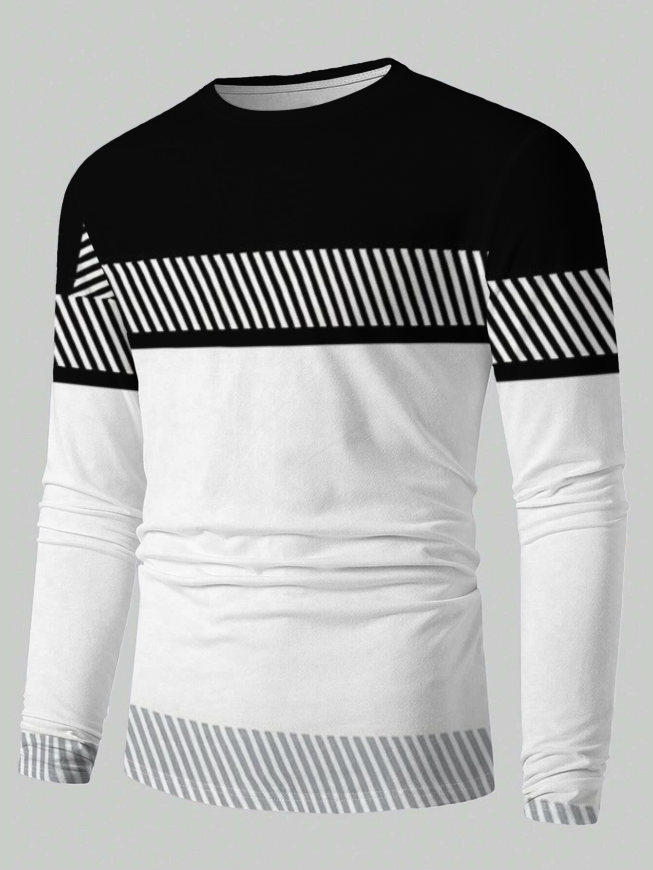 Men's geometric print casual l - Mens Fashion Top ulasan dan harga