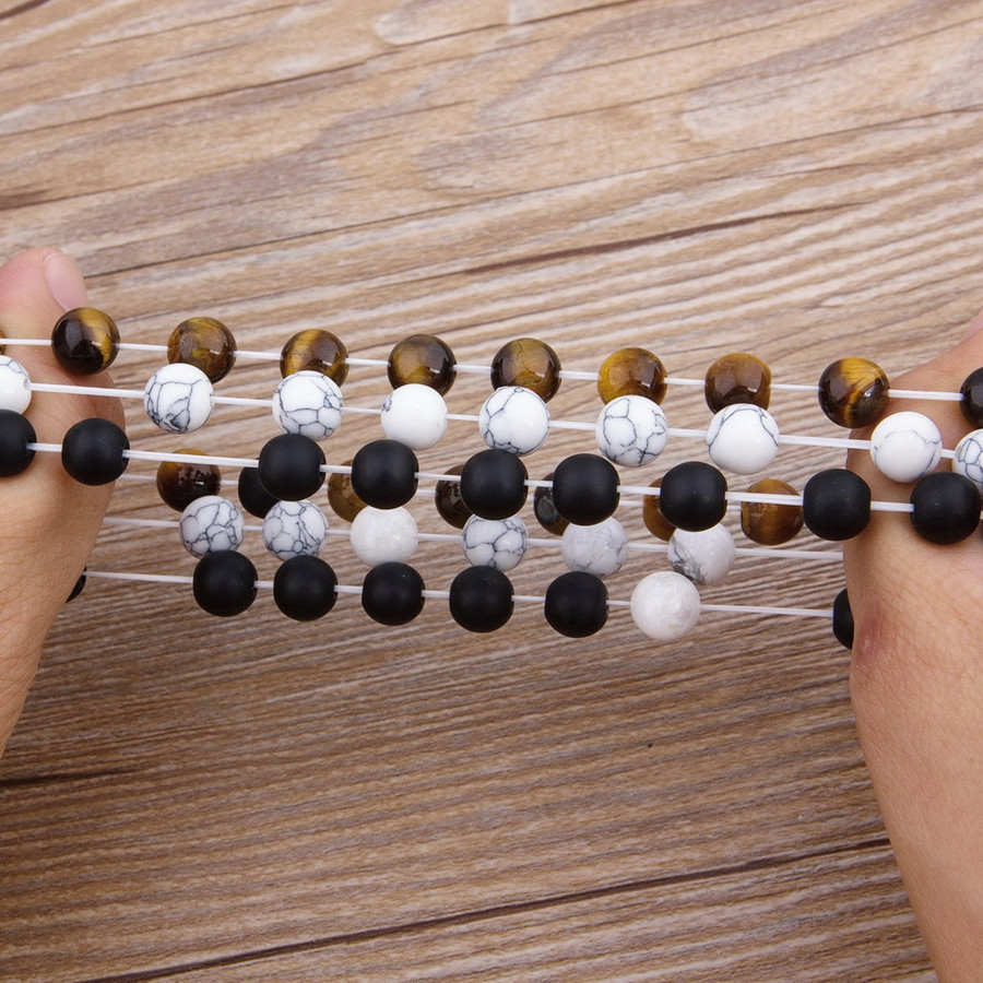 TYO 2pcs/set Natural Stone Bea - Mens Fashion Combination ulasan dan harga