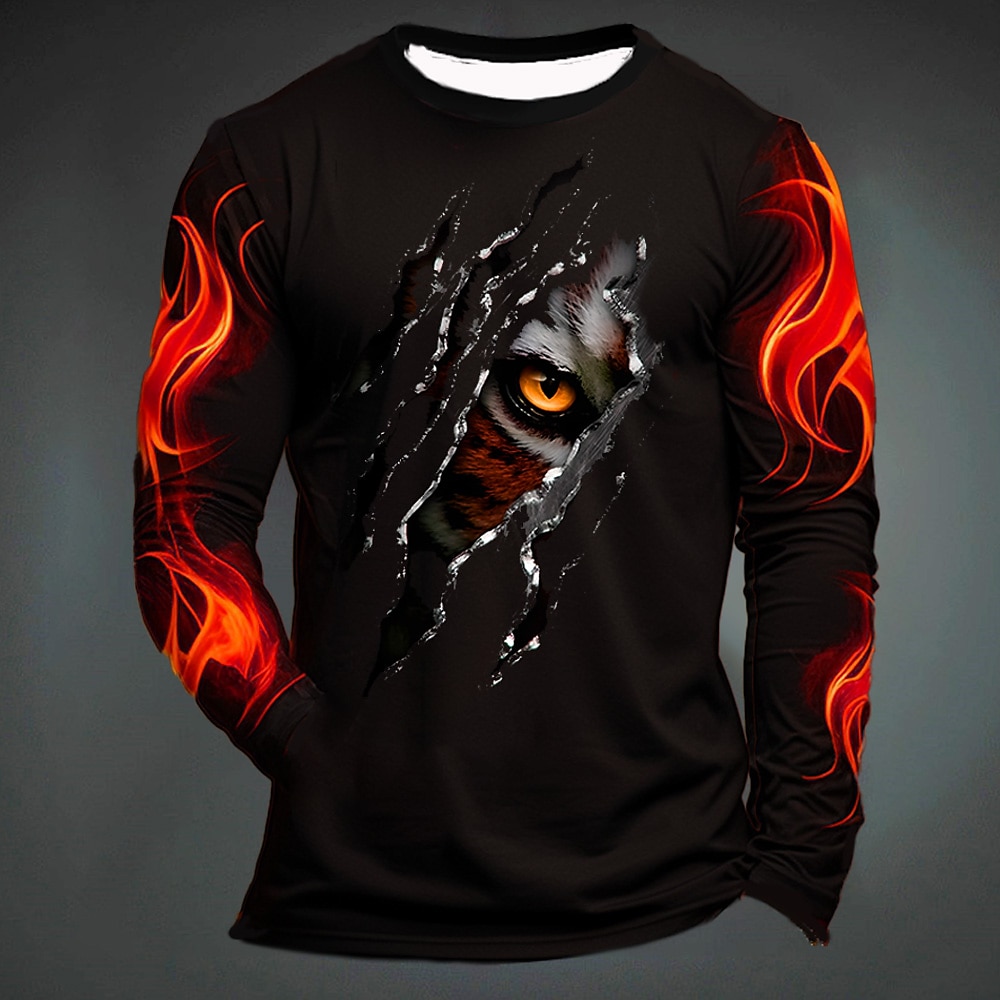 Funny Tiger Print T Shirt For  - Mens Fashion Top ulasan dan harga