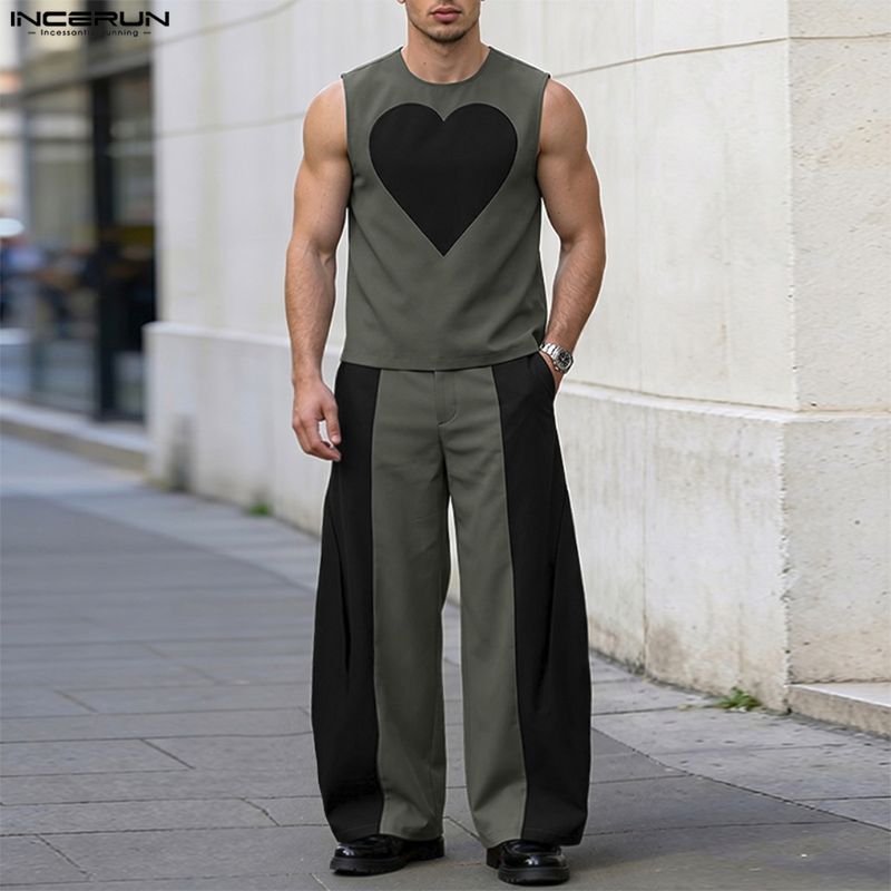 INCERUN Men's Sets Patchwork C - Mens Fashion Top ulasan dan harga